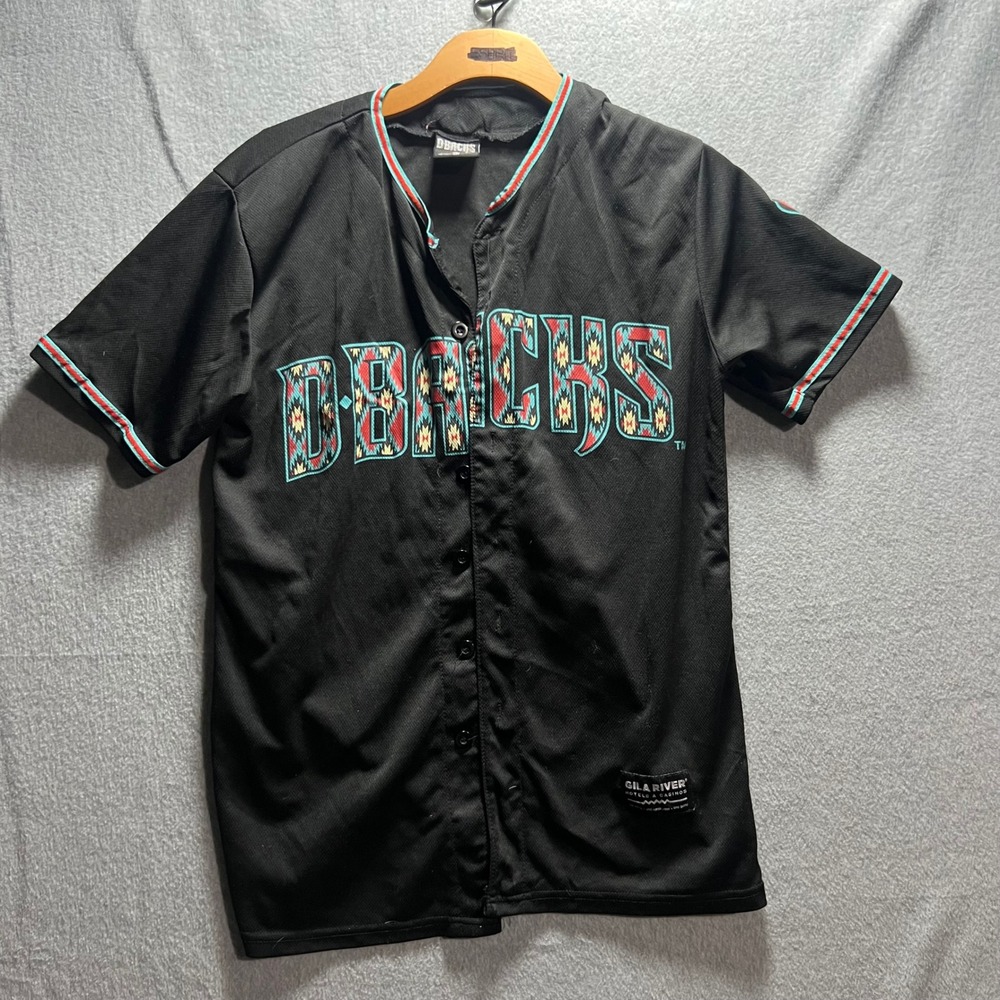 Arizona Diamondbacks MLB Jersey Mens Medium Black Southwest Pattern D-Backs Gila